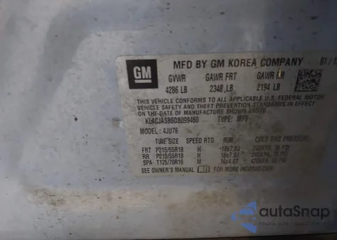 2013 Buick Encore из США, поврежденный, VIN KL4CJASB6DB099460